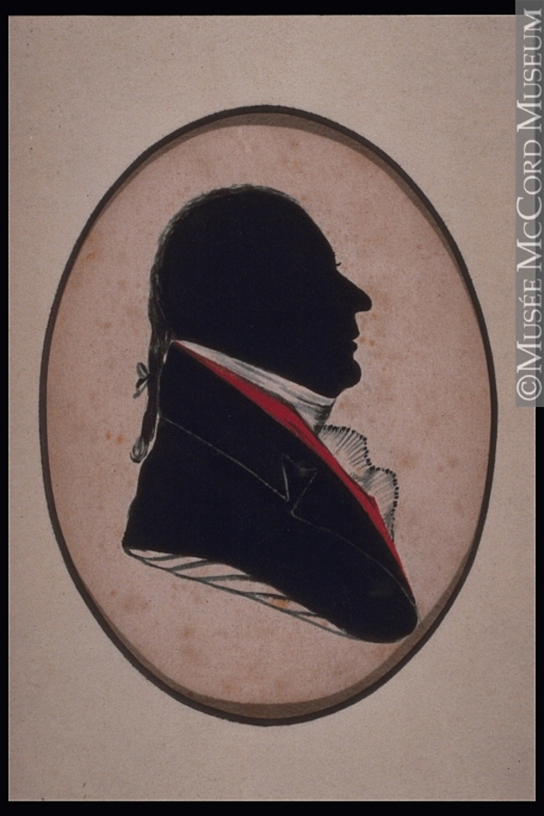 Titre original&nbsp;:  Painting, silhouette Ignace-Michel-Louis-Antoine d'Irumberry de Salaberry Eliab Metcalf 1809, 19th century 7.1 x 4.3 cm Gift of Mr. Louis Mulligan M972.81.21.1 © McCord Museum Keywords:  male (26812) , Painting (2229) , painting (2226) , portrait (53878)