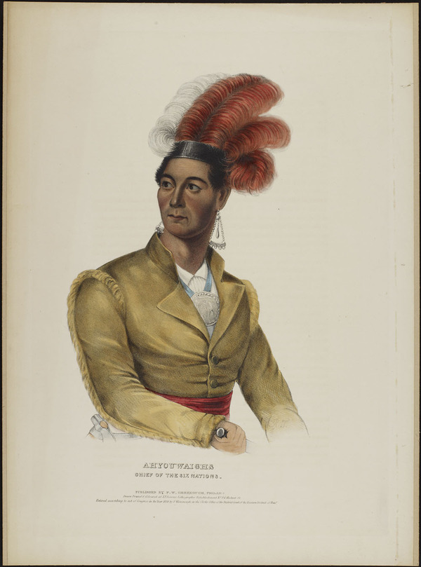 Titre original&nbsp;:  Ahyouwaighs, Chief of the Six Nations  [John Brant]