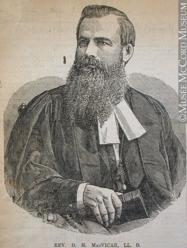 Titre original&nbsp;:  Engraving Portrait of Rev. D. H. MacVicar, L. L. D. John Henry Walker (1831-1899) 1885, 19th century Ink on paper on supporting paper - Wood engraving 14.8 x 11.2 cm Gift of Mr. David Ross McCord M930.50.7.224 © McCord Museum Keywords:  male (26812) , portrait (53878) , Print (10661)