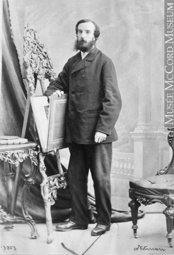 Original title:  Photograph Graeme Mercer Adams, Montreal, QC, 1864 William Notman (1826-1891) 1864, 19th century Silver salts on paper mounted on paper - Albumen process 8.5 x 5.6 cm Purchase from Associated Screen News Ltd. I-13803.1 © McCord Museum Keywords:  male (26812) , Photograph (77678) , portrait (53878)