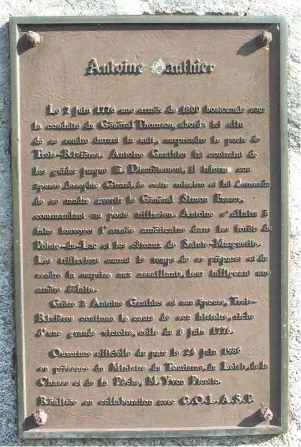 Original title:    Description Français : Plaque commémorative à Antoine Gagnon de Trois-Rivières Date 2005(2005) Source Photography Author Daniel Robert Permission (Reusing this file) The copyright holder of this file, Daniel Robert, allows anyone to use it for any purpose, provided that the copyright holder is properly attributed. Redistribution, derivative work, commercial use, and all other use is permitted. Attribution: Daniel Robert Attribution

